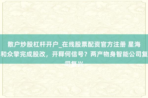 散户炒股杠杆开户_在线股票配资官方注册 星海图和众擎完成股改，开释何信号？两产物身智能公司复兴